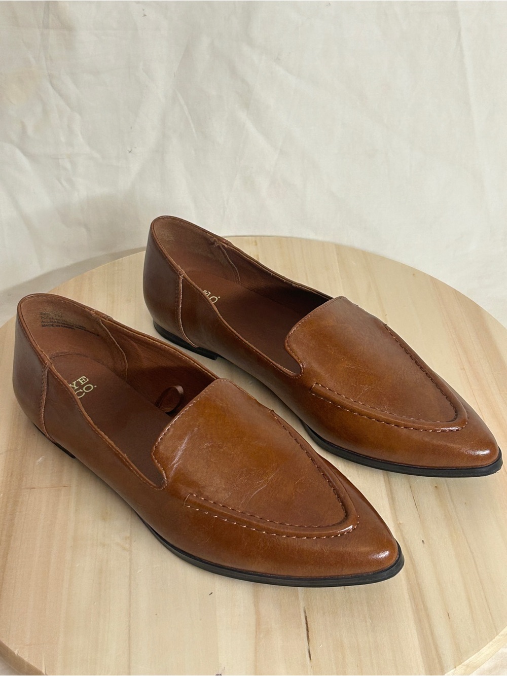 Frye and Co. Eira Women’s Brown Leather Slip-On Pointed Toe Loafer Flats 7
